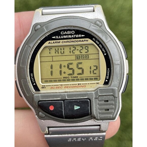 Lot of 2 Vintage Casio Digital Watches - Voice Memo A-V3 Casio ABX-24 Data Bank - Picture 9 of 10